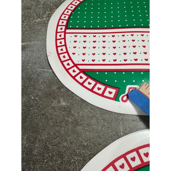 Holiday Vinyl Friends at Christmas Placemats VTG 1988 Franco Bear Cat Dog Goose - Picture 7 of 7